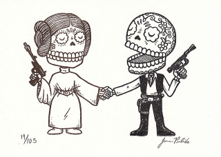 Illustration for article titled Scifi and fantasy characters shed their skin for the Day of the Dead